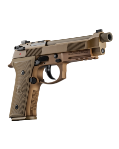 Beretta M9A4, 9mm, 5" Threaded barrel, 18+1 Capacity, Optics ready, FDE Cerakote finish, DA/SA, Decocker, Tritium night sights, 3 magazines