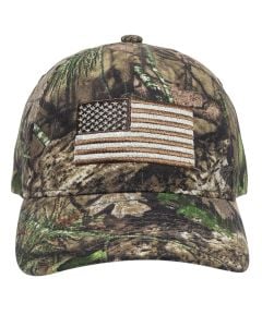 Outdoor Cap USA Flag  Mossy Oak Break-Up Country Hook & Loop OSFA Unstructured