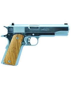 TriStar American Classic Government 1911 .38 Super 8+1 5" Chrome Finish Mil-Spec Sight Thumb/Grip Safety Wood Grips SAO 85608