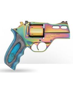 Chiappa Firearms CF340319 Rhino 30DS Nebula *CA Compliant 357 Mag Caliber with 3" Vent Rib Barrel, 6rd Capacity Cylinder, Overall Rainbow PVD Metal Finish & Blue Laminate Grip