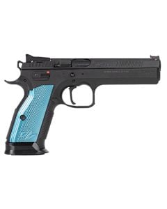 CZ-USA TS 2 .40 S&W 17+1 5.28" Overall Black Finish Steel Barrel/Slide/Frame Ambi Safety Blue Aluminum Grips FO Sights 91222