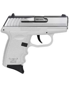 SCCY Industries CPX-3 Sub-Compact Frame 380 ACP 10+1, 3.10" Stainless Quadlock Barrel, Serrated Stainless Steel Slide, White