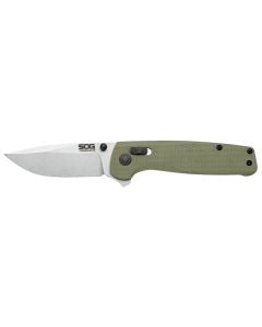 S.O.G SOGTM1022BX Terminus XR 2.95" Folding Clip Point Plain Stonewashed BD1 Steel Blade Olive Drab Textured G10 Handle Features Box Packaging Includes Pocket Clip