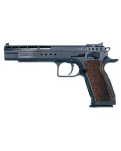 Tanfoglio IFG Gold Match 45 ACP Caliber with 6" Barrel, 17+1 Capacity, Overall Matte Black Finish Steel Beavertail Frame