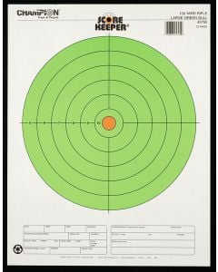 Score Keeper  Bullseye Paper Hanging 100 yds Rifle Large Fluorescent Green & Orange 12 PK