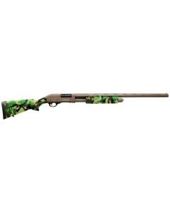 Charles Daly 12 Gauge 28" Barrel, 3" Chamber, 4+1 Capacity, Flat Dark Earth Metal Finish & Woodland Camo Synthetic Stock Right Hand (Full Size)