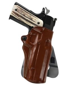 Galco Speed Master 2.0 OWB Open Top Style made of Leather with Tan Finish & Switchable Paddle/Belt Loop Mount Type fits 5" Barrel 1911 for Right Hand