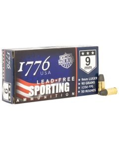 1776 USA 9mm Luger Lead-free Ammunition 90 gr 50 Rds Per Box 1776009090