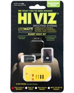 HiViz  LiteWave  Green, Red, Black, White LitePipe Fiber Optic Front & Rear Set for Ruger Security-9