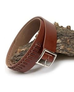 Hunter Company Cartridge Belt  Antique Brown Leather 45 Cal 25 Capacity Large 2" Wide Buckle Closure