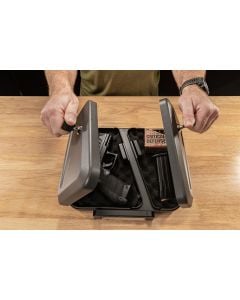 Hornady Dual-Lid Lock Box Key Entry Black Steel Holds 2 Handguns