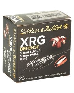 Sellier & Bellot XRG Defense 9mm Luger 100 Gr. Solid Copper Hollow Point (SCHP) 25/Box