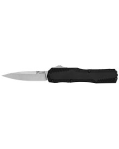Kershaw Livewire 3.30" OTF Spear Point Plain Stonewashed CPM 20V SS Blade Textured Black Anodized Aluminum Handle