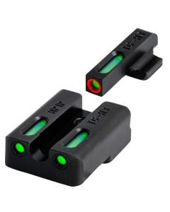 TruGlo TFX Pro Black Green Tritium & Fiber Optic Orange Outline Front Sight Green Tritium & Fiber Optic Rear Sight