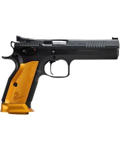 CZ TS 2 9MM Luger Pistol 5.2" Black/Orange Grip 91266