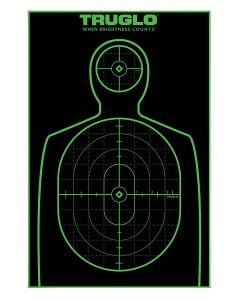 TruGlo Tru-See Handgun Target Black/Green Self-Adhesive Heavy Paper Universal Fluorescent Green 25 Pack