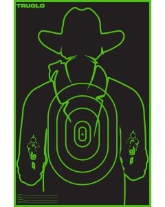 TruGlo Tru-See Gunslinger Target Black/Green Self-Adhesive Heavy Paper Universal Fluorescent Green 6 Pack