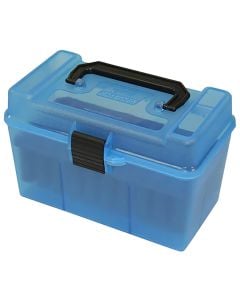 MTM Case-Gard Deluxe Ammo Box for 25-06 Rem/.30-06 Springfield Clear Blue Polypropylene 50rd