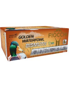 Fiocchi Golden Waterfowl Bismuth 28 Gauge 3" 15/16 oz 4 Shot 10 Per Box