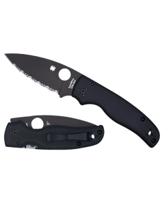 Spyderco Shaman Folding Knife 3.58" CPM S30V SS Blade 8.25" Overall Black DLC Finish Black G10 Handle Pocket Clip C229GPBK