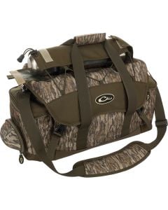 Drake Waterfowl Blind Bag, Mossy Oak Bottomland, Waterproof Nylon, 18 Pockets, Sunglass Pocket, Thermos Sleeve