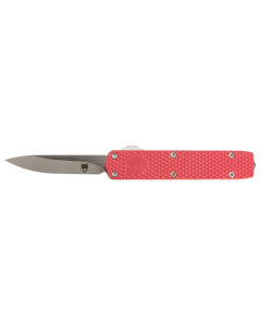 CobraTec Knives Mini Mamba Gen II 2.25" OTF Plain Stonewashed D2 Steel Blade, 3.38" Red Textured Anodized
