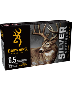 Browning Ammo Silver Series 6.5 Creedmoor 129gr Plated Soft Point 20 Rounds Per Box B192600651