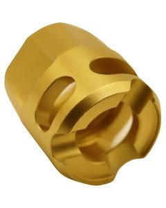 True Precision Inc Micro Compensator Y-Type 9mm Gold 416R Stainless Steel 1/2x28 Threads