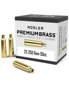 Nosler Premium Brass Unprimed Cases 22-250 Rem Rifle Brass