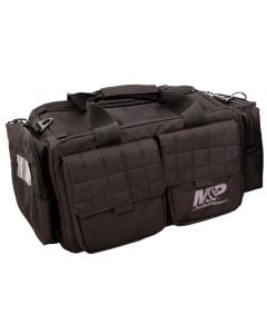 M&P Accessories  Officer Tactical Range Bag made of Nylon with Black Finish, Accessory Pocket, Padded Ammo Bag, Carry Strap & Single Handgun Case