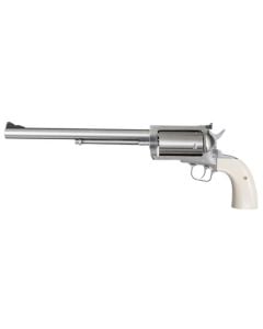 Magnum Research BFR500SW10B BFR Long Cylinder SAO 500 S&W Mag Caliber with 10" Barrel, 5rd Capacity Cylinder, Overall Brushed Stainless Steel Finish & Bisley White Laminate Grip