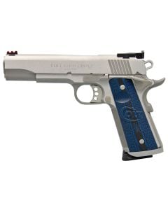 COLT GOLD CUP TROPHY, 45ACP, 5" Barrel, 8+1 Capacity, Stainless Steel, Blue G10 Grip, Bomar Adj Rear Sight, Fiber Optic Front Sight