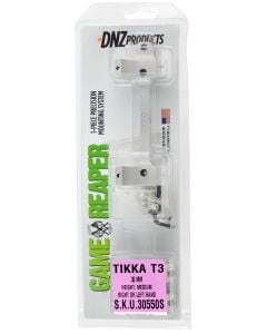 DNZ Game Reaper Scope Mount/Ring Combo For Rifle Tikka T3/T3x 30mm Tube Medium Rings 1.06" Mount Height Silver Aluminum