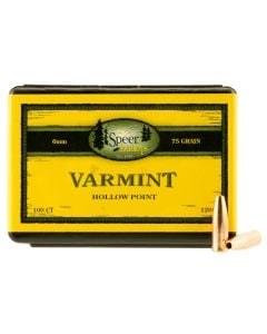Speer Varmint  6mm .243 75 gr Jacketed Hollow Point (JHP) 100 Per Box