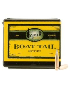 Speer Boat-Tail  6mm .243 100 gr Jacketed Soft Point Boat Tail (JSPBT) 100 Per Box