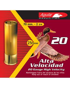 Aguila Hunting High Velocity 20 Ga 2.75" #4 Shot 25 Box