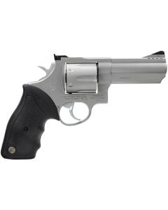 Taurus 2-440049 44  44 Rem Mag Caliber with 4" Ported Barrel, 6rd Capacity Cylinder, Overall Matte Finish Stainless Steel, Finger Grooved Black Rubber Grip & Adjustable Rear Sight