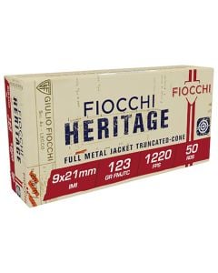  Fiocchi Heritage 9x21mm IMI 123 gr Full Metal Jacket Truncated Cone 50 Per Box