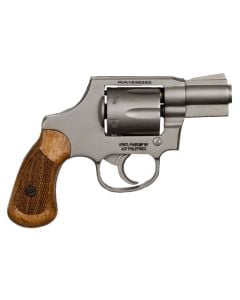 Rock Island 51289 M206  38 Special Caliber with 2" Barrel, 6rd Capacity Cylinder, Overall Matte Nickel Finish Steel, Spurless Frame & Checkered Wood Grip
