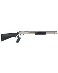 Mossberg 50299 590 Mariner 12 Gauge 3" 8+1 20" Cylinder Bore Barrel Silver Marinecote Rec Black Synthetic Stock Right Hand (Full Size) Includes Pistol Grip