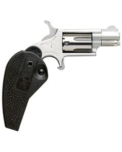 NAA Mini Revolver .22Mag 5Rd 1.13" Stainless Steel Half Moon Frt Sight/Slot Rear Exposed Hammer Black Holster SAO 22MSHG