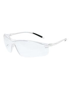 Howard Leight R01636 Uvex A700 Shooting Glasses 99.9% UV Rated Polycarbonate Scratch Resistant Clear Lens with Clear Wraparound Frame & Anti-Slip Rubber Temple Sleeves for Adults