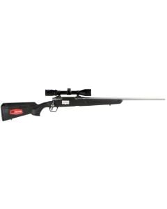 Savage 25-06 Rem 4+1, 22", Stainless, Black Synthetic Stock, Bushnell Scope