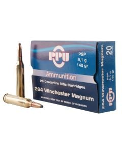 PPU Standard Rifle 264 Win Mag 140 gr Pointed Soft Point 20 Per Box
