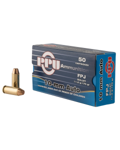 PPU Handgun 10mm Auto 170 gr Flat Point Jacketed (FPJ) 50/Box