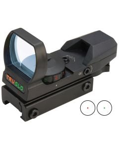 TruGlo Open Dot Sight  Black Anodized 1x 34mm 5 MOA Dual Illuminated (Green/Red) Multi Reticle