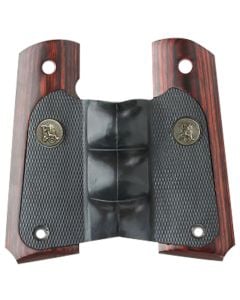 Pachmayr American Legend Grip Wraparound Black Rubber Rosewood Trim & Finger Grooves 1911