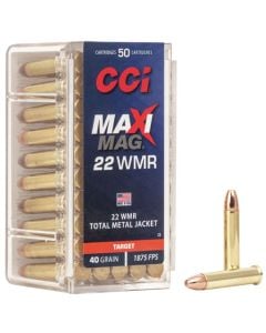 CCI Maxi-Mag 22 WMR 40 Gr. 1875 fps Total Metal Jacket 50/Box
