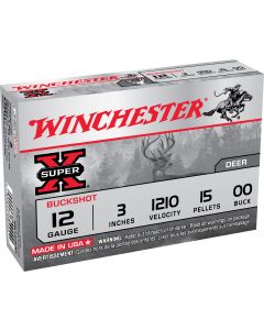 Winchester Super-X Buffered Buckshot 12 Gauge 3" 1210 FPS 15 Pellets 00 Buck