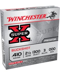Winchester Super-X Buffered Buckshot .410 Gauge 2.5" 1300 FPS 3 Pellets 000 Buck
